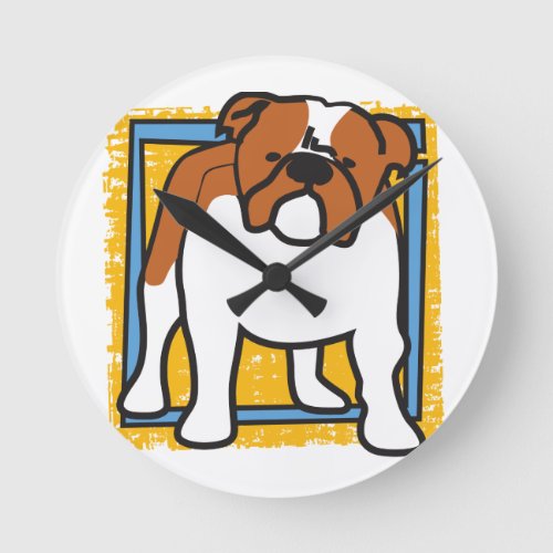 Bulldog Round Clock