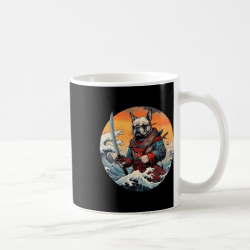 Bulldog Samurai Fun Dog Katana  Coffee Mug