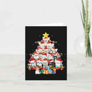 Bulldog Santa Claus Xmas Tree Lights Merry Christm Card