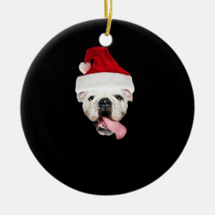 Bulldog Santa Essential T-Shirt Ceramic Ornament
