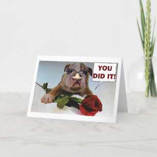 BULLDOG SAYS "WAY TO GO" AND "CONGRATULATIONS" CARD
