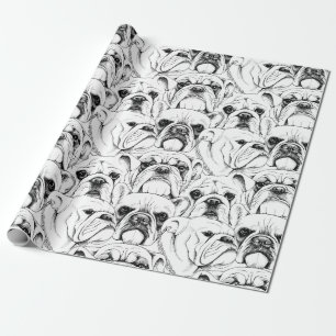 Bulldog Seamless Wrapping Paper Sheets