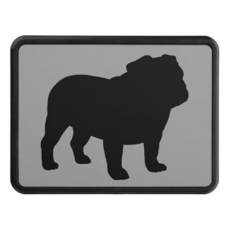Bulldog Silhouette Cool Dog Lover's Black and Grey Tow Hitch Cover
