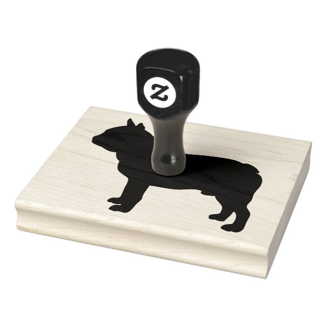 Bulldog Silhouette, Dog, 4" x 5" Rubber Stamp (Stamp)