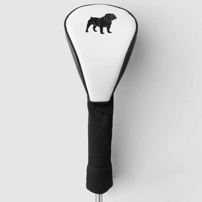 Bulldog Silhouette Golf Head Cover (Front)