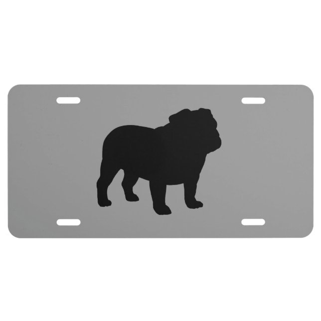 Bulldog Silhouette License Plate (Front)