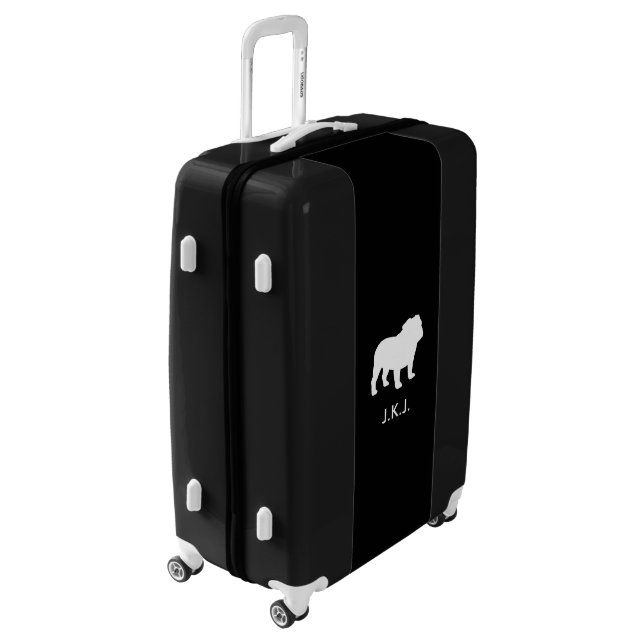 Bulldog Silhouette Personalized Luggage (Rotated Left)
