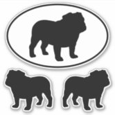 English Bulldog face silhouette - Bully dog breed bias - red and black  Sticker for Sale by smooshfaceutd