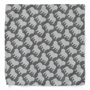 Bulldog Silhouettes Pattern Bandana