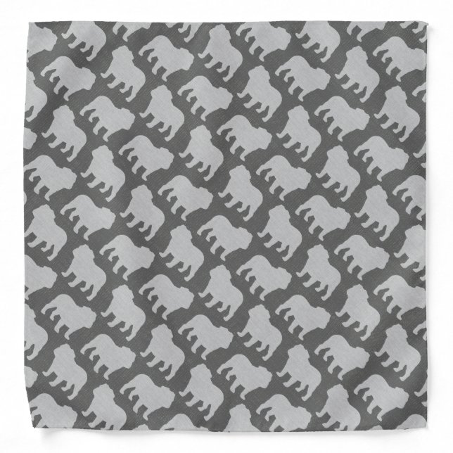 Bulldog Silhouettes Pattern Bandana (Front)