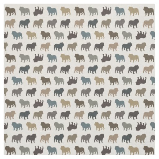 Bulldog Silhouettes Pattern | Cool Dog Breed Fabric