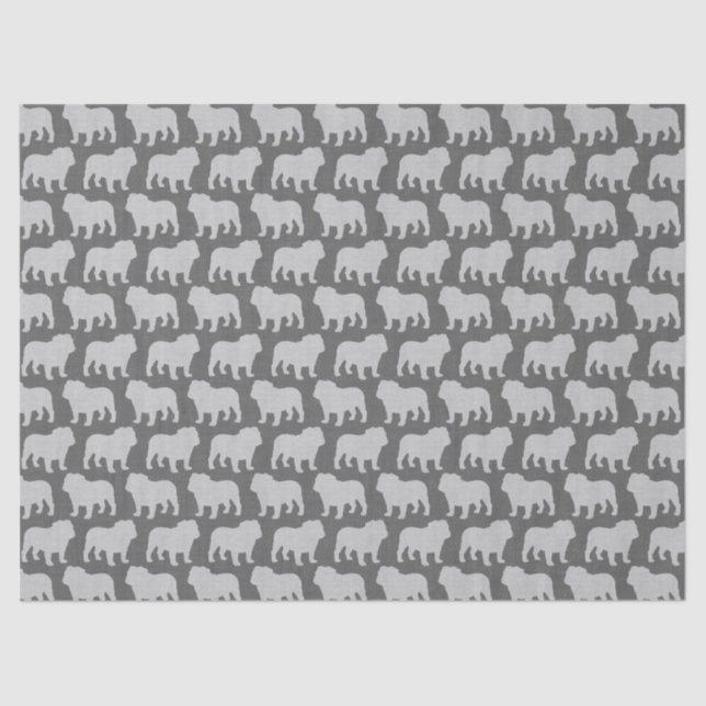 Bulldog Silhouettes Pattern Tissue Paper (Front)