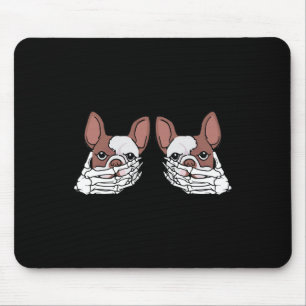 Bulldog Skeleton Hand On Breast Halloween Costume  Mouse Pad