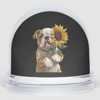Bulldog snow globe