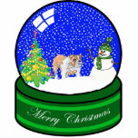 bulldog snow globe cutout<br><div class="desc">cute holiday ornament</div>