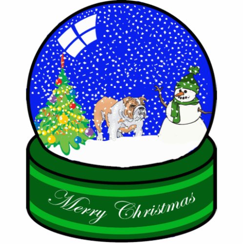 bulldog snow globe cutout