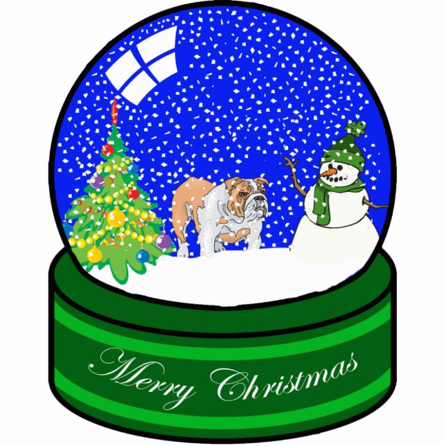 bulldog snow globe cutout (Front)