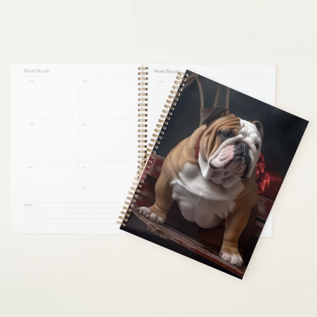 Bulldog Snowy Sleigh Christmas Decor Planner (Display)