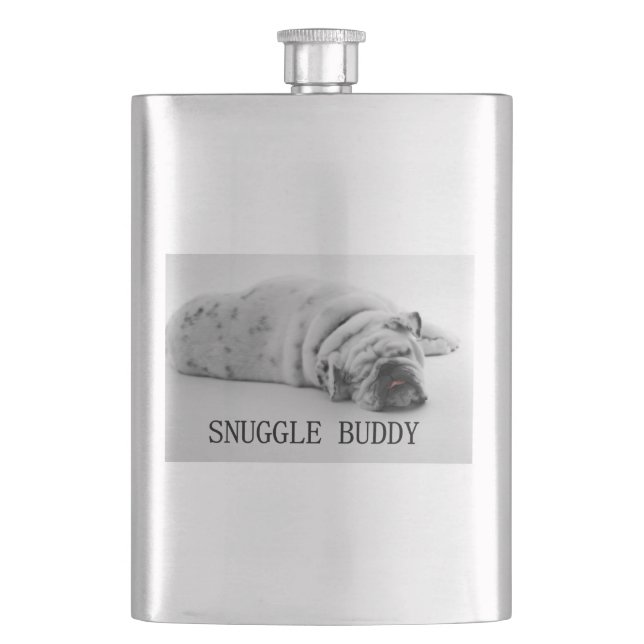 bulldog snuggle buddy flask (Front)