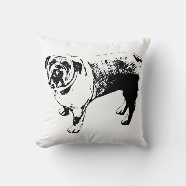 Bulldog Sofa Accent Throw Pillow (Front)
