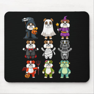 Bulldog Spooky Boo-Jee Horror Pumpkin Bulldog Mouse Pad