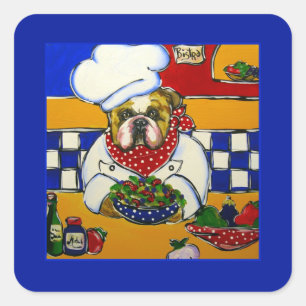 BULLDOG  SQUARE STICKER