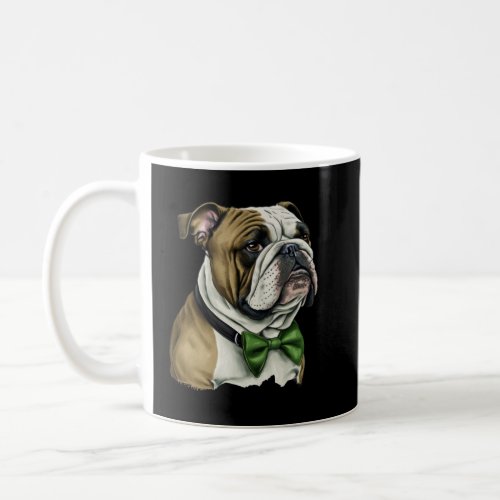 Bulldog St Patrick s Day Green Bowtie St Patrick s Coffee Mug