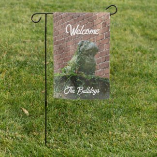 Bulldog Statue Guard Dog Red Brick Welcome