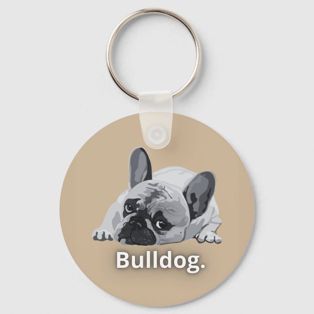 Bulldog Strong Face Design Keychain (Front)