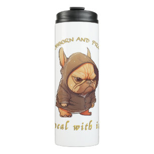 Bulldog Stubborn Deal With It Cute Adorable Funny Thermal Tumbler