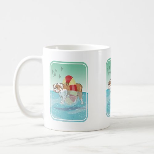 Bulldog Swimming in the ocean Coffee Mug