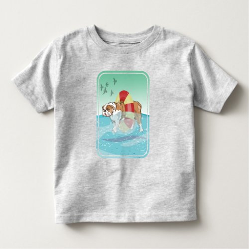 Bulldog Swimming in the ocean Toddler T_shirt