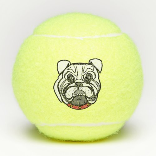 Bulldog Tennis Balls I Love Pets