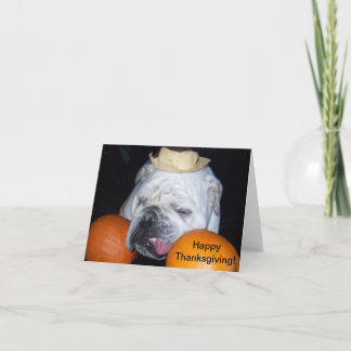 Bulldog Thanksgiving Holiday Card