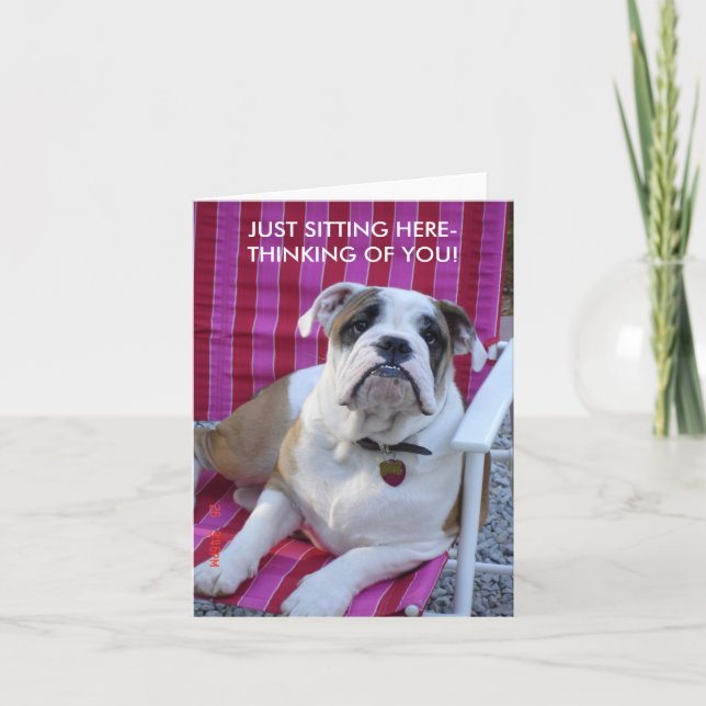 BULLDOG THINKING OF YOU BLANK CARD! CARD (Front)