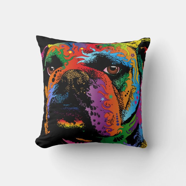 Bulldog Throw Pillow (Front)