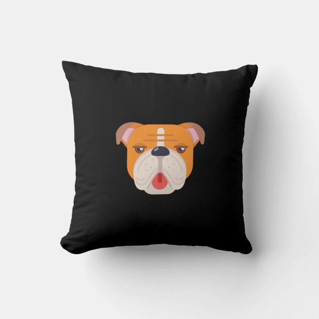 Bulldog Throw Pillow (Front)