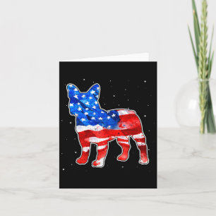 Bulldog Tie Dye American Flag Patriotic 4th Of Jul Card
