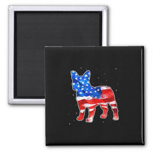 Bulldog Tie Dye American Flag Patriotic 4th Of Jul Magnet