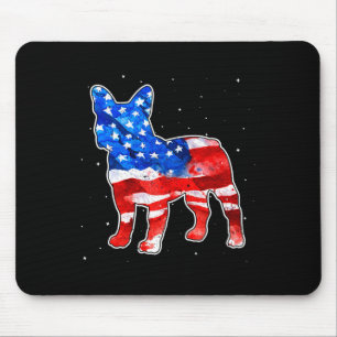 Bulldog Tie Dye American Flag Patriotic 4th Of Jul Mouse Pad
