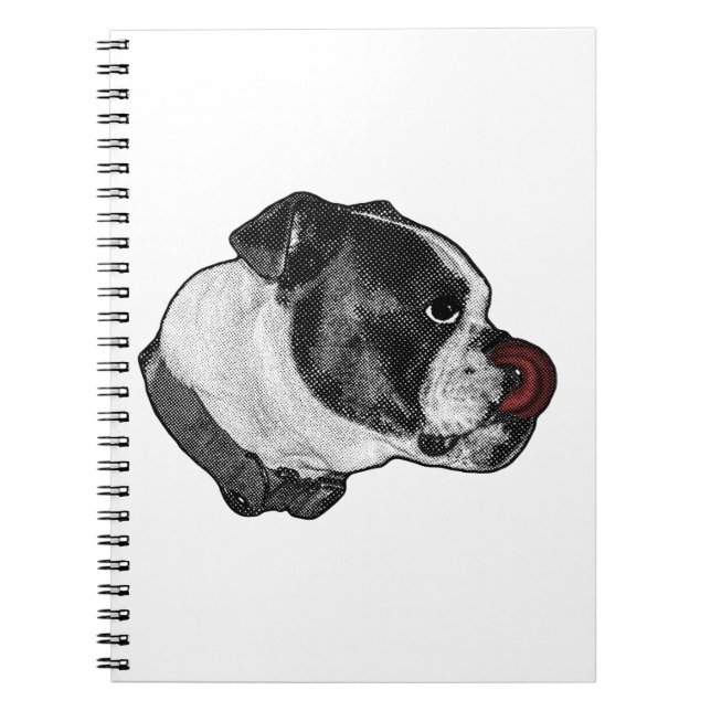 Bulldog Tongue-To-Nose Notebook (Front)