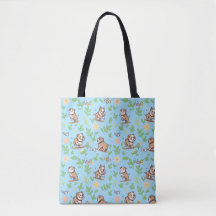Bulldog Tote Bag Airy Spring Floral Dog Lovers