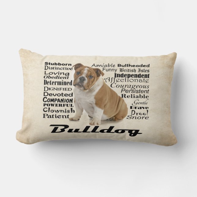Bulldog Traits Pillow (Front)