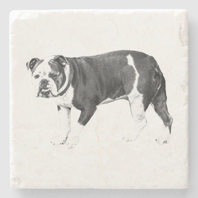 Bulldog Tranquility, Subtle Layers Stone Coaster (Front)