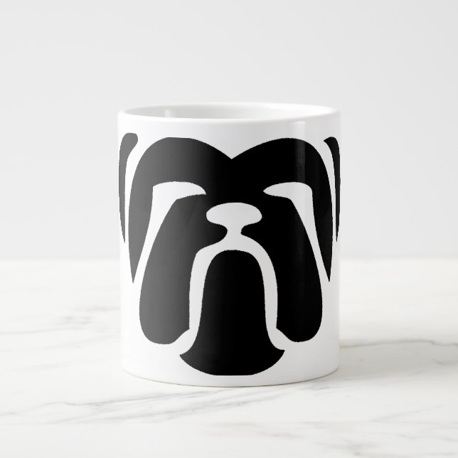 bulldog tribal large coffee mug (Front)