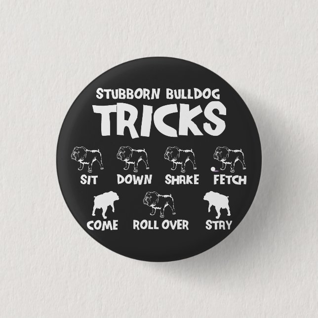 Bulldog Tricks Button (Front)