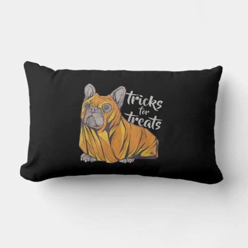 Bulldog Tricks For Treats Cute Halloween Bulldogs Lumbar Pillow