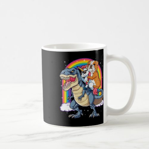 Bulldog Unicorn Riding Dinosaur T Rex Gifts Girls  Coffee Mug