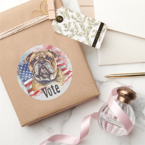 Bulldog US Elections Vote for a Paws_itive Change Classic Round Sticker