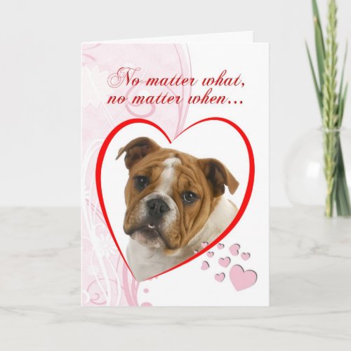 Bulldog Valentine Holiday Card